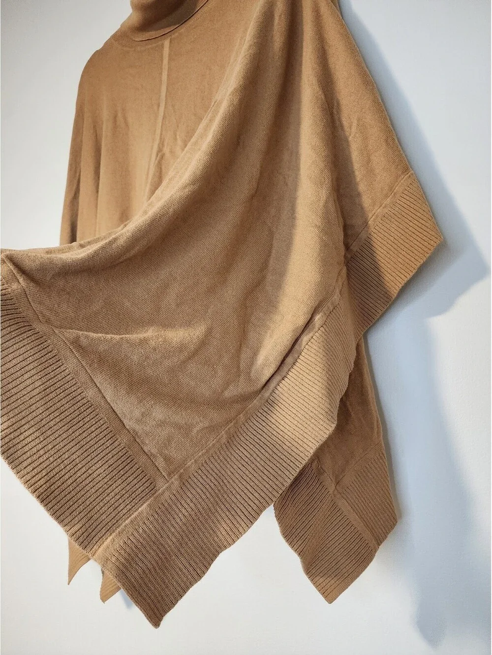 Michael Kors Camel Turtleneck Poncho Sweater S/M